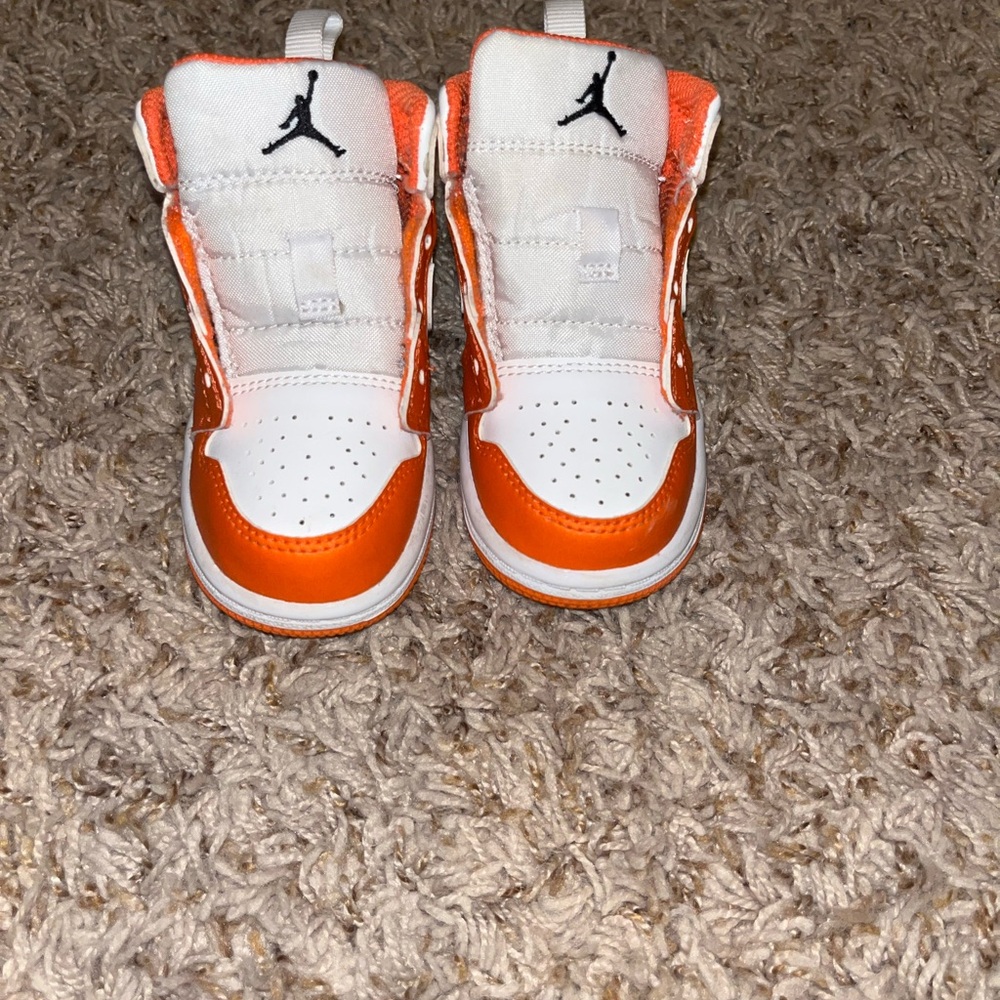 Air Jordan Kids' Orange and White Sneakers
